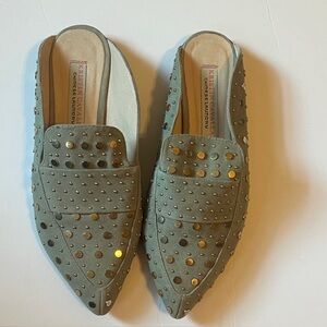 Kristin Cavallari x Chinese Laundry sage green Studded mule Flats